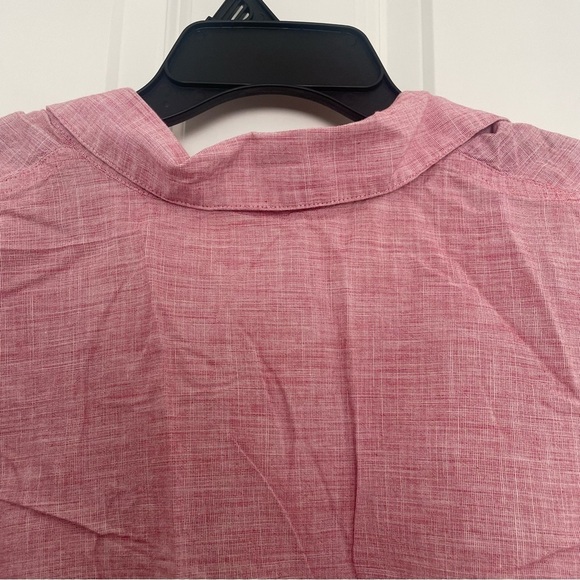 Madewell Red Short Sleeve Button-up Front Knot Shirt In Large - Picture 9 of 12